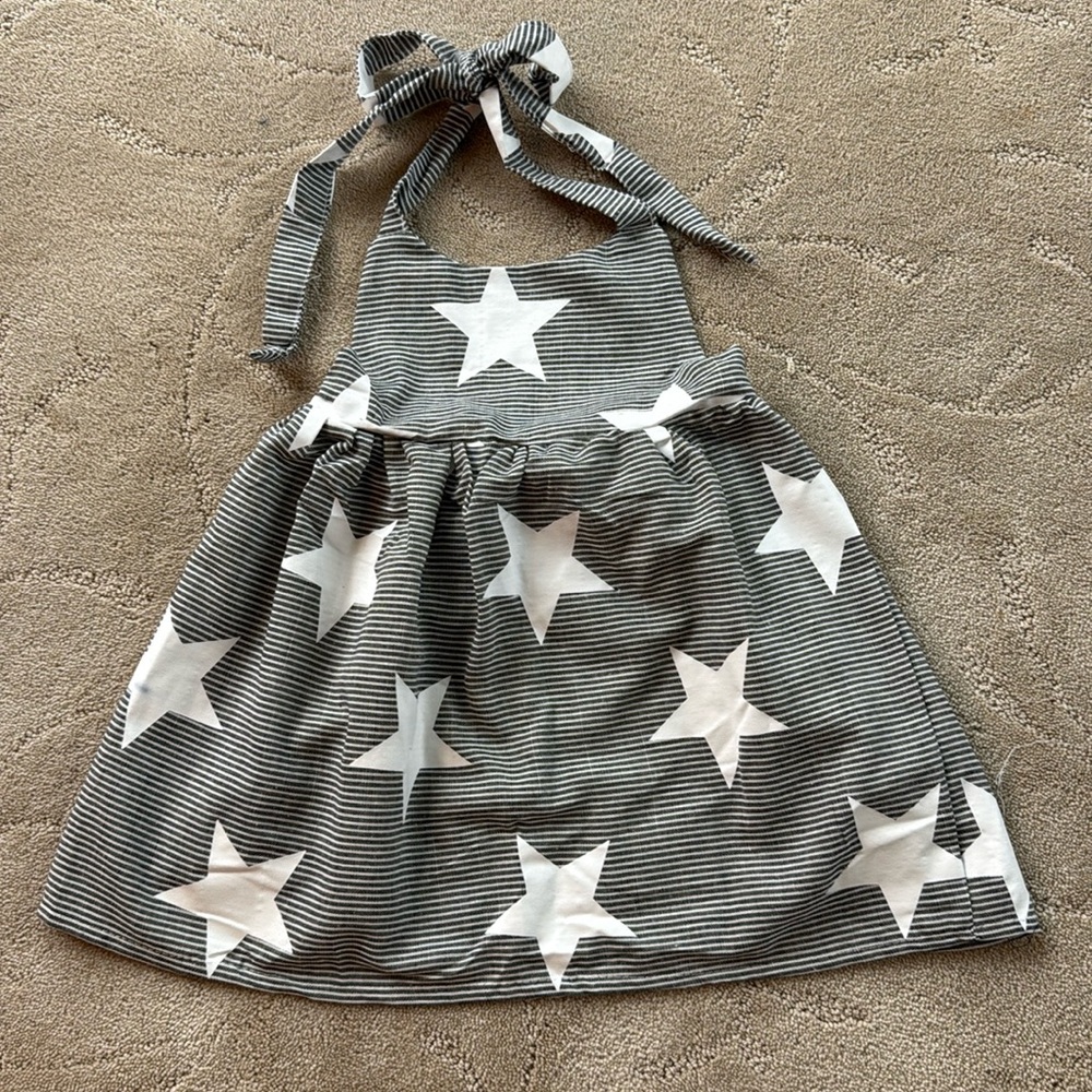 Black & White Stars & Stripes Girls Dress, Size 6-8
